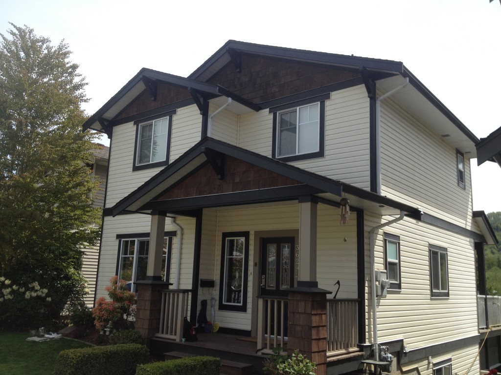 August home exterior trim repaint in Abbotsford, BC