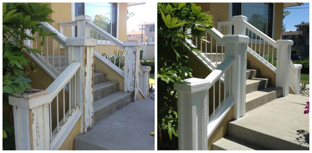 repaint of house step railings in Port Coquitlam, BC